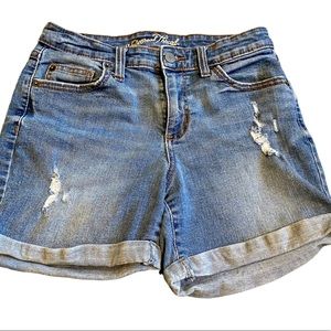 Universal Jean Distressing Shorts Mid Rise Boyfriend Short 4/27